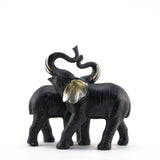 KT1017 BLACK ELEPHANT COUPLE FIGURINE