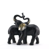 KT1017 BLACK ELEPHANT COUPLE FIGURINE