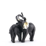 KT1017 BLACK ELEPHANT COUPLE FIGURINE