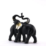 KT1017 BLACK ELEPHANT COUPLE FIGURINE