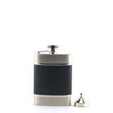 M252S STAINLESS STEEL FLASK & BLACK LEATHER