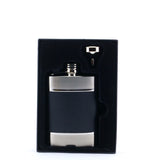 M252S STAINLESS STEEL FLASK & BLACK LEATHER