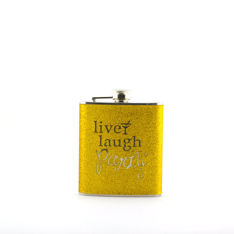 YK23 STAINLESS STEEL FLASK " LIVE LAUGH PARTY "