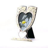 WU3995  SILVER & PURE WHITE CHAMPAGNE SHAPE PHOTO FRAME