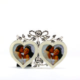 SE1178  WHITE  DOUBLE HEARTS FRAME