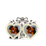 SE1178  WHITE  DOUBLE HEARTS FRAME