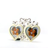 SE1178  WHITE  DOUBLE HEARTS FRAME