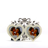 SE1178  WHITE  DOUBLE HEARTS FRAME