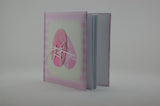 KD2471PK  PINK ALBUM WITH " BABY SHOES & LACE RIBBON "