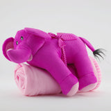 TEX120P  PINK FABRIC ELEPHANT & BLANKET