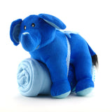 TEX120B  BLUE FABRIC ELEPHANT & BLANKET