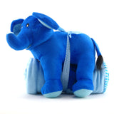 TEX120B  BLUE FABRIC ELEPHANT & BLANKET