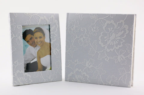 SPM02S  WHITE LACE WEDDING ALBUM & FRAME GIFT SET