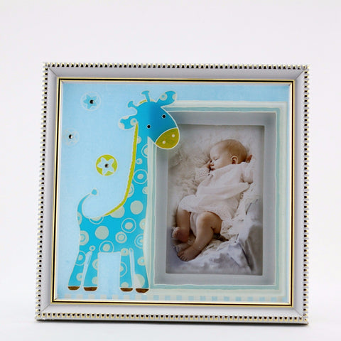 WSN916BU  BLUE GIRAFFE BABY FRAME