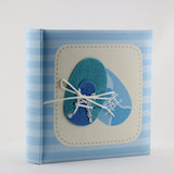 KD2471BU  BLUE ALBUM WITH " BABY SHOES & LACE RIBBON "