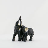 KT1012 BLACK SMALL ELEPHANT COUPLE FIGURINE