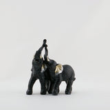 KT1012 BLACK SMALL ELEPHANT COUPLE FIGURINE