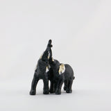 KT1012 BLACK SMALL ELEPHANT COUPLE FIGURINE