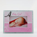 MT448GL  GLASS APPLIQUÉ FRAME " A Baby Girl "