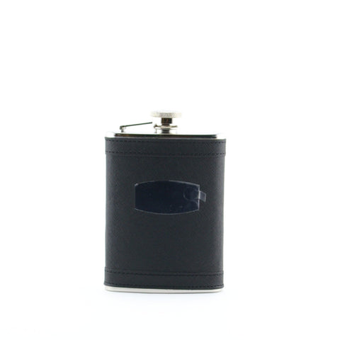 M2033BK STAINLESS STEEL FLASK & BLACK PLAID